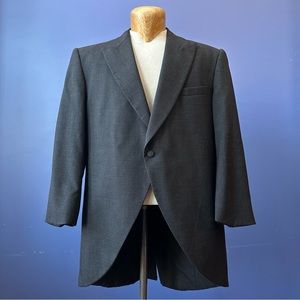 Mens Tails Blazer Grey Charcoal 44S Formal Wool Suiting